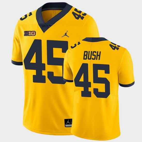 Men Michigan Wolverines Peter Bush Game Yellow College Football Jersey